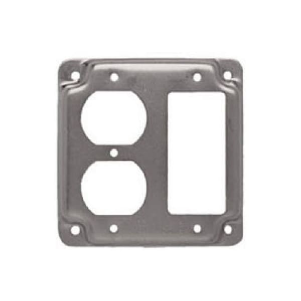 Raco Electrical Box Cover, Square, Steel, Duplex Receptacle and GFCI Cover 915C - main